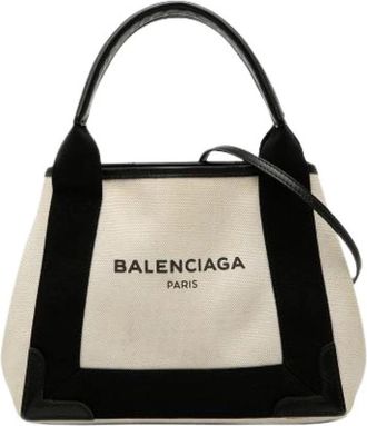 Balenciaga Pre-owned Navy Cabas XS - Dames - Vintage Shopper - Beige - ONE Size - Vintage