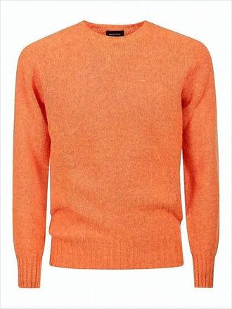 Howlin Orange Wool Sweater With Ribbed Details