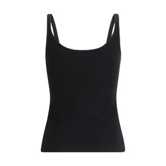 Off-white Womens Black Cotton Sleeveles T-Shirt