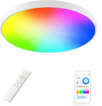 OEM L&aacute;mpara De Techo Led Inteligente Wi-fi De 14 Pulgadas Y 20 W, 2700 K-6500 K + Rgb, Regulable, Control Por Voz (blanco/multicolor)