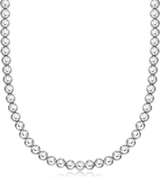 Ross-Simons Italian 8mm Sterling Silver Bead Necklace