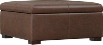 Simpli Home Gabbie 36In Contemporary Square Coffee Table Storage Ottoman