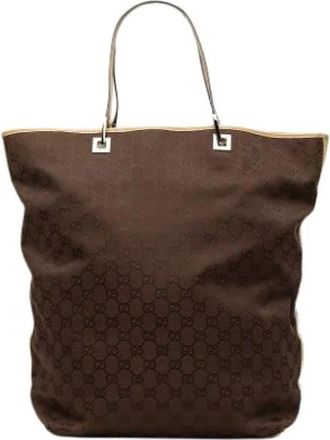 Gucci Pre-owned Tote Bag - Dames - Vintage Shopper - Bruin - ONE Size - Leer - Vintage