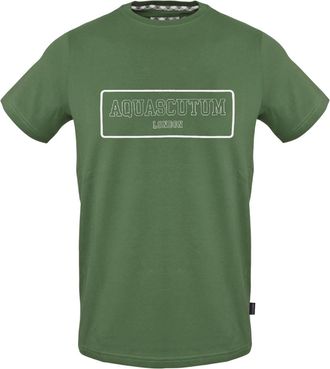 Aquascutum Slim-fit T-shirt met grafische print voor heren (Militair Groen)