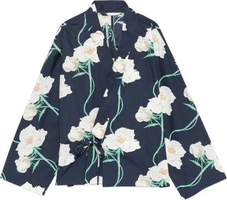 Kenzo V-hals bloemenprint blouse - Dames - Zomerjassen - Veelkleurig - XS - Katoen - Jassen