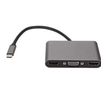 OEM Adaptador Usb-c A Hdmi/vga, Compatible Con Pantalla Triple, Concentrador Multifuncional 5 En 1, Resoluci&oacute;n 4k V&iacute;vida Y Carga R&aacute;pida De 100 W