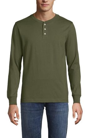 Lands End Super-T Long Sleeve Henley Shirt in River Stone Green at Nordstrom, Size Xx-Large