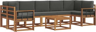 vidaXL Conjunto De Sof&aacute;s De Exterior 8 Uds. Natural Y Antracita Vidaxl