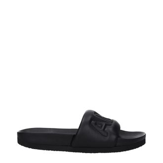 AMBUSH Black Leather Mens Slippers