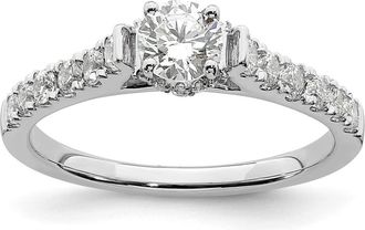 Diamond2Deal 14k White Gold Lab Grown Diamond Engagement Ring 0.88Ct Clarity- VS Color- G-H