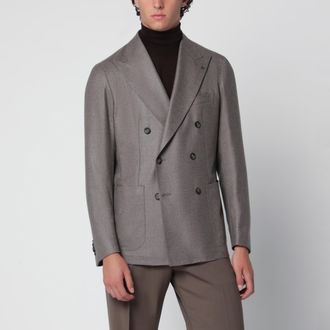 Tagliatore Grey double-breasted jacket in wool and cashmere