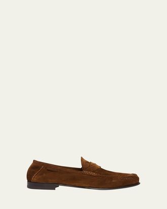 Tom Ford Mens Ripley Suede Twist-Strap Loafers