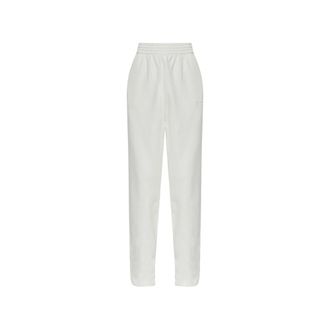 The Mannei Sweatpants met geborduurd logo - Dames - Broeken - Wit - Maat: L Katoen