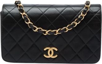 Chanel Pre-owned Vintage Quilted Crossbody Bag - Dames - Pre-owned - Zwart - Maat: ONE Size Leer
