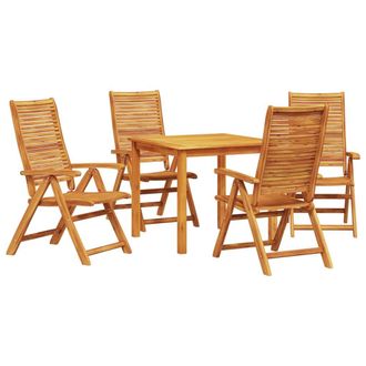 vidaXL Conjunto De Comedor De Jard&iacute;n 5 Pcs Marr&oacute;n Vidaxl