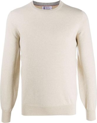 Brunello Cucinelli Beige Round Neck Sweater
