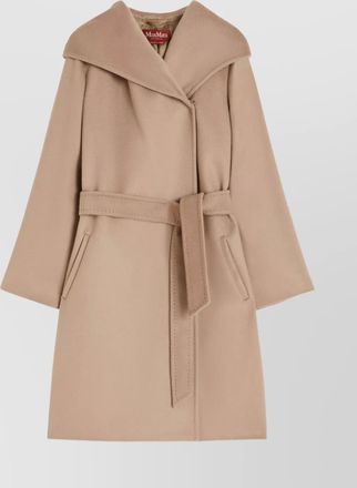 Max Mara waist belted hooded wrap coat