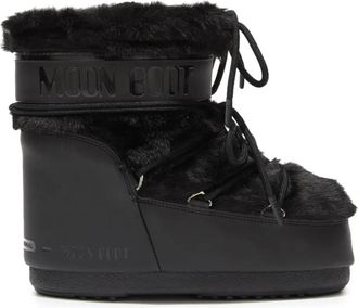 Moon Boot Icon Low Faux-Fur Boot - Dames - Winterlaarzen - Zwart - 39 EU - Leer - Schoenen