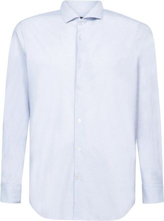 Dell'Oglio Blauw Overhemd voor Mannen Stijlvol Comfort - Heren - Zakelijke Overhemden - Blauw - S - Katoen - Overhemden