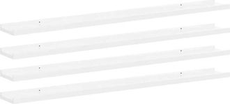 vidaXL Vidaxl - Estantes De Pared 4 Unidades Blanco Brillo 100x9x3 Cm