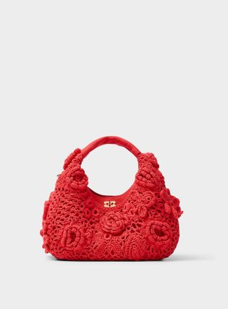 Ganni Womens Red crochet small bag