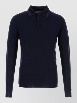 Balenciaga wool polo shirt collared ribbed cuffs hem