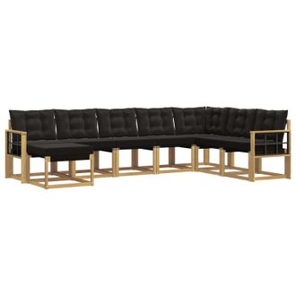 vidaXL Conjunto De Sof&aacute;s De Exterior Con Coj&iacute;n 8 Pcs Blanco Y Negro Vidaxl