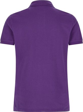 Polo Ralph Lauren Logo-Embroidered Piqu&eacute; Cotton Polo - Purple