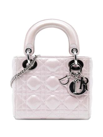 Dior 2016 Mini Iridescent Lambskin Cannage Lady Dior satchel - women - Lambskin - One Size - Pink