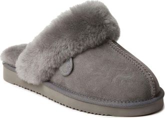 Dearfoams Fireside Sydney Genuine Shearling Scuff Slipper in Grey at Nordstrom, Size 6.5