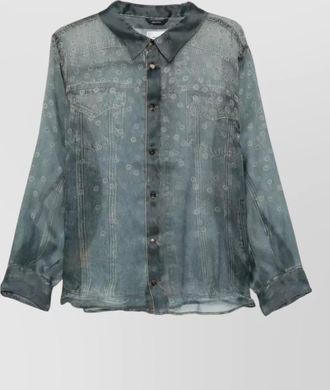 Haikure maya silk long sleeve printed shirt