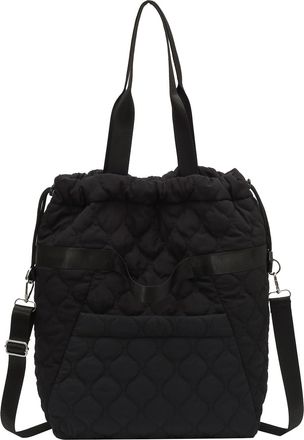 Generic Cymwer Women Nylon Quilted Crossbody Bag Adjustable Strap for Outings Commuting(Black) (Black)