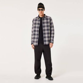 Oakley Mens Bear Cozy Flannel Shirt In 9Mq-Graphite/cement