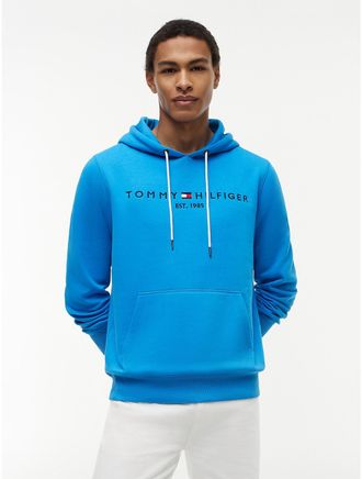 Tommy Hilfiger Mens Embroidered Tommy Logo Hoodie - Blue - XXXL