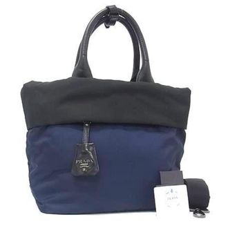 Prada Black Navy Nylon Handbag Shoulder Bag Tote Bag (Pre-Owned)