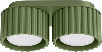 Sollux Lighting Design Deckenlampe Aura 2-Flammig (kurz), Olivgrün