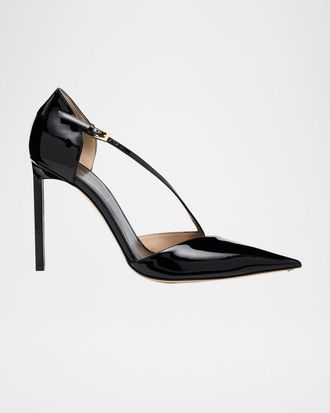 Tom Ford 100mm Queen Anne Patent Leather Pumps
