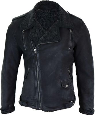 TruClothing Cross Zip Leather Biker Jacket