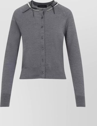 Simone Rocha long sleeve cardigan featuring chain detail