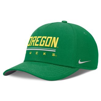 Nike Oregon Sideline Practice Rise Nike Mens Dri-FIT College Adjustable Hat in Green | NC0630DUON-RKB
