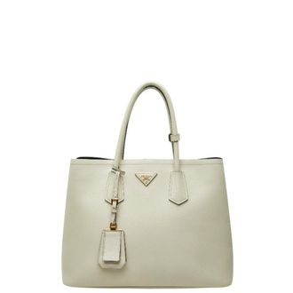 Prada Ivory White Ivory Handbag Tote Bag (Pre-Owned)
