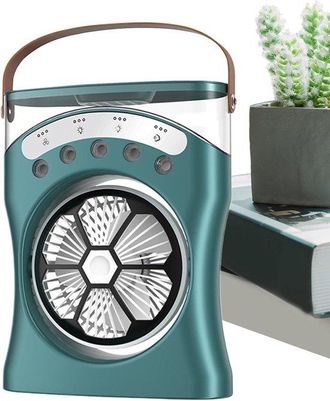 No Brand Ventilador Port&aacute;til - Ventilador Recargable Con Vapor De Agua Gira 180 Grados, Tres Velocidades Ideal Para Climas C&aacute;lidos, Habitaciones De Estudiantes