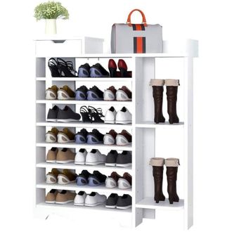 Trade Shop Trade Shop - Estante Estante Estante 8 Estantes F&aacute;ciles De Guardar Para Mount White 85x24x118cm