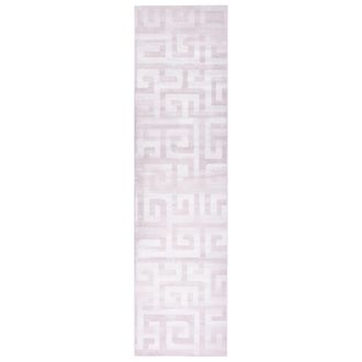 Beliani Alfombra De Pasillo Moderna 80 X 300 Cm De Tela Motivo Geom&eacute;trico Entrada Apto Para Calefacci&oacute;n Por Suelo Radiante Base Antideslizante Beige Beydag