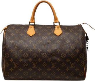 Louis Vuitton Pre-owned Speedy 35 - Dames - Vintage Handtas - Bruin - ONE Size - Leer - Vintage