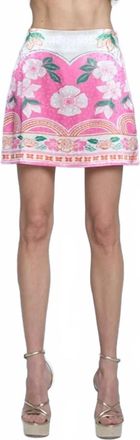 Ciebon Womens Lenya Floral Engineer Print Mini Skirt In Pink