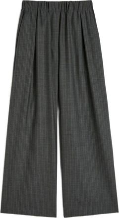 Jil Sander Broeken, Dames, Grijs, S, Wol, Wijde Broeken