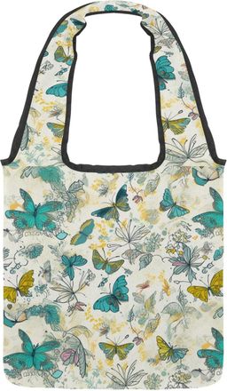 Generic Butterflies Reversible Canvas Shoulder Tote - Double-Sided Print, 12oz Cotton, 27cm Drop, Fold-Flat Bag for Travel, Shopping, Street Outings
