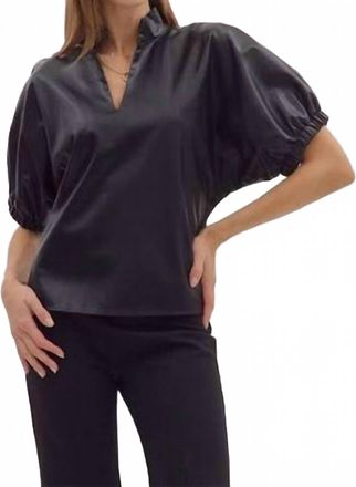 Entro Leather Top In Black