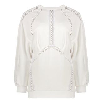 Alberta Ferretti Cotton Sweatshirt - female - Alberta Ferretti - Sweatshirts - White - S - Sweatshirts & Hoodies